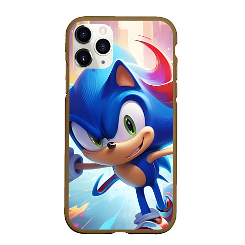 Чехол iPhone 11 Pro матовый Sonic 1 / 3D-Коричневый – фото 1