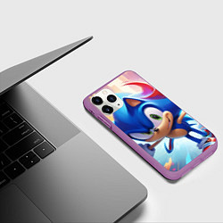 Чехол iPhone 11 Pro матовый Sonic 1, цвет: 3D-фиолетовый — фото 2