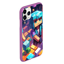 Чехол iPhone 11 Pro матовый Minecraft 2 0, цвет: 3D-фиолетовый — фото 2