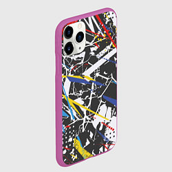 Чехол iPhone 11 Pro матовый Дизайнерская абстракция, цвет: 3D-фиолетовый — фото 2