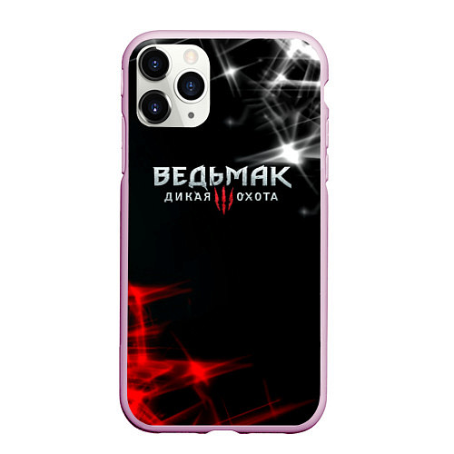 Чехол iPhone 11 Pro матовый Ведьмак дым / 3D-Розовый – фото 1