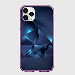 Чехол iPhone 11 Pro матовый Геометрия с подсветкой, цвет: 3D-фиолетовый