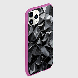 Чехол iPhone 11 Pro матовый Изношенная геометрия, цвет: 3D-фиолетовый — фото 2