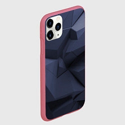 Чехол iPhone 11 Pro матовый Трехмерные плиты, цвет: 3D-малиновый — фото 2