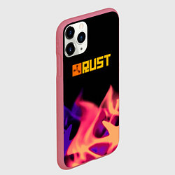 Чехол iPhone 11 Pro матовый RUST neon fire, цвет: 3D-малиновый — фото 2
