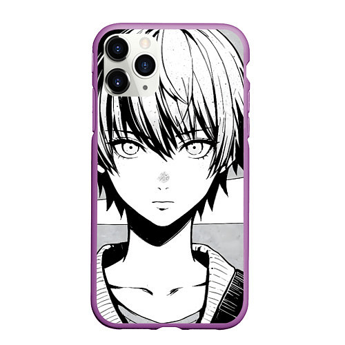 Чехол iPhone 11 Pro матовый A boy manga / 3D-Фиолетовый – фото 1