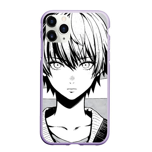 Чехол iPhone 11 Pro матовый A boy manga / 3D-Светло-сиреневый – фото 1