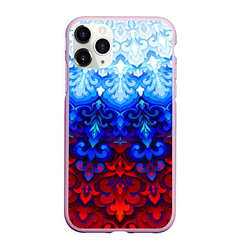 Чехол iPhone 11 Pro матовый Душа моя Россия 1 / 3D-Розовый – фото 1