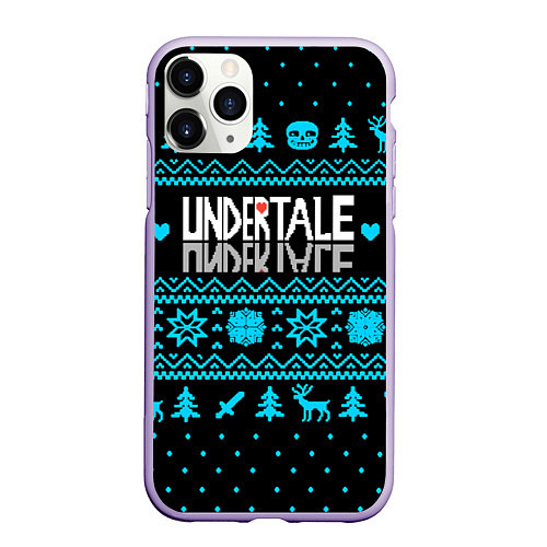 Чехол iPhone 11 Pro матовый Undertale rpg winter / 3D-Светло-сиреневый – фото 1