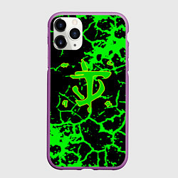 Чехол iPhone 11 Pro матовый DOOM кислотная земля, цвет: 3D-фиолетовый