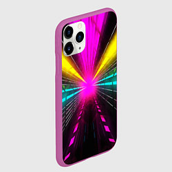 Чехол iPhone 11 Pro матовый Неоновые лучи текстура, цвет: 3D-фиолетовый — фото 2