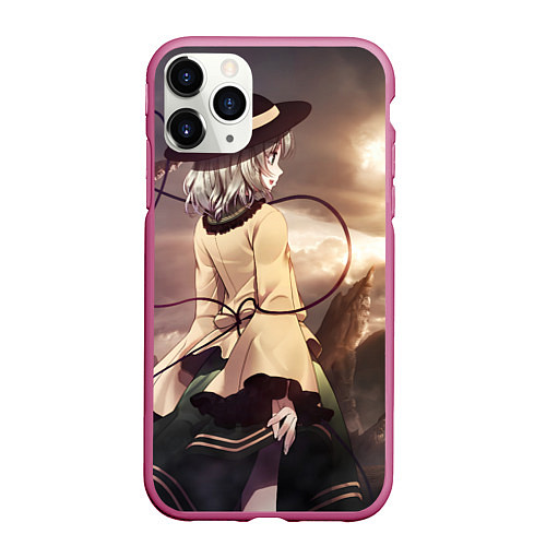 Чехол iPhone 11 Pro матовый Touhou Project Койши Комейдзи взгляд на рассвет / 3D-Малиновый – фото 1