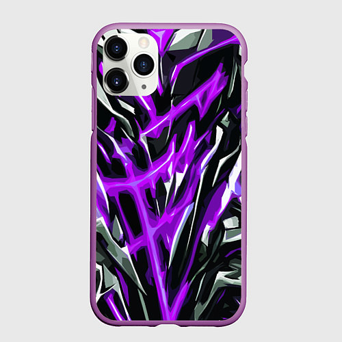 Чехол iPhone 11 Pro матовый Фиолетовая энергетическая абстракция / 3D-Фиолетовый – фото 1