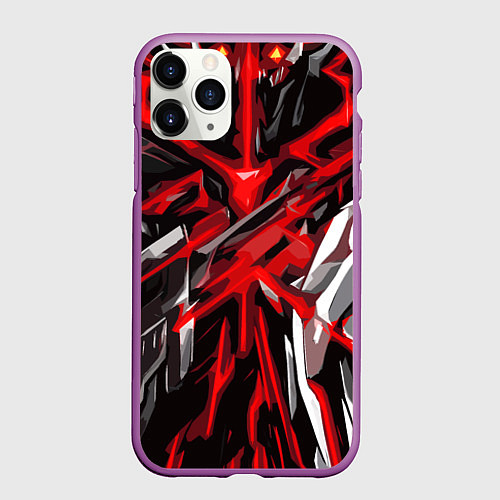 Чехол iPhone 11 Pro матовый Красный и черный абстрактный фон / 3D-Фиолетовый – фото 1