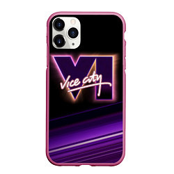 Чехол iPhone 11 Pro матовый GTA VI - Vice city, цвет: 3D-малиновый