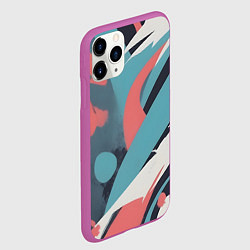 Чехол iPhone 11 Pro матовый Граффити в пастельных тонах абстракция, цвет: 3D-фиолетовый — фото 2