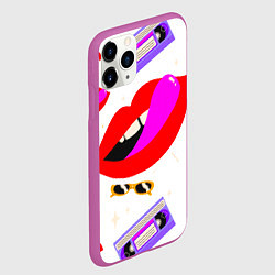Чехол iPhone 11 Pro матовый Вечеринка 90-х: Яркие символы эпохи, цвет: 3D-фиолетовый — фото 2