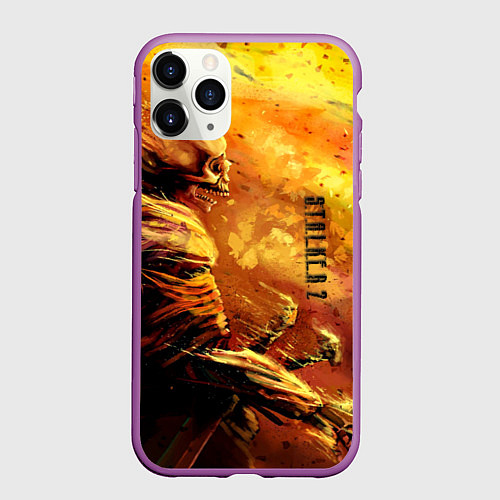 Чехол iPhone 11 Pro матовый Stalker выживший / 3D-Фиолетовый – фото 1