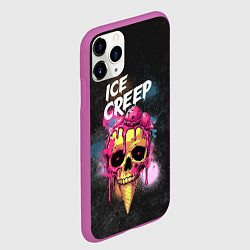 Чехол iPhone 11 Pro матовый Ice creep - рожок мороженого черепа, цвет: 3D-фиолетовый — фото 2