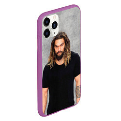 Чехол iPhone 11 Pro матовый Jason Momoa, цвет: 3D-фиолетовый — фото 2