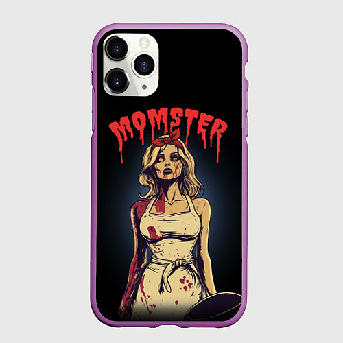 Чехол iPhone 11 Pro матовый Momster - vampire - на хэллоуин / 3D-Фиолетовый – фото 1