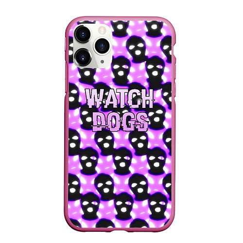 Чехол iPhone 11 Pro матовый Watch dogs hacker / 3D-Малиновый – фото 1