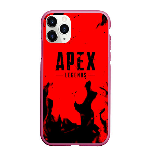 Чехол iPhone 11 Pro матовый Apex legends fire steel / 3D-Малиновый – фото 1