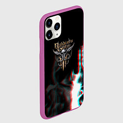 Чехол iPhone 11 Pro матовый Baldurs Gate glitch fire, цвет: 3D-фиолетовый — фото 2