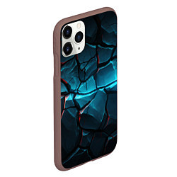 Чехол iPhone 11 Pro матовый Каменная стена текстура, цвет: 3D-коричневый — фото 2