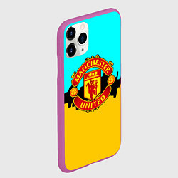 Чехол iPhone 11 Pro матовый Манчестер Юнайтед текстура, цвет: 3D-фиолетовый — фото 2