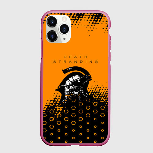 Чехол iPhone 11 Pro матовый Death Stranding game studio / 3D-Малиновый – фото 1