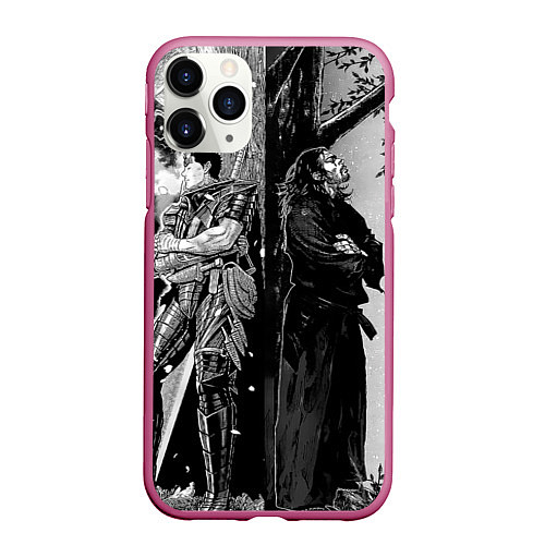 Чехол iPhone 11 Pro матовый Berserk and Miyamoto Musashi / 3D-Малиновый – фото 1