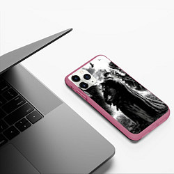 Чехол iPhone 11 Pro матовый Musashi Miyamoto And Berserk, цвет: 3D-малиновый — фото 2