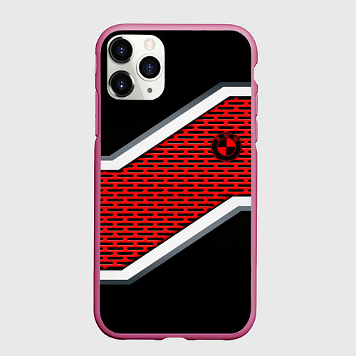 Чехол iPhone 11 Pro матовый BMW geometry avto / 3D-Малиновый – фото 1