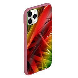 Чехол iPhone 11 Pro матовый Текстура шипы, цвет: 3D-малиновый — фото 2