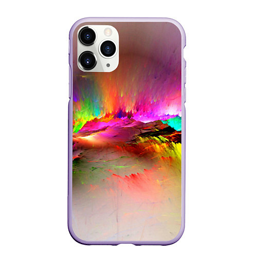 Чехол iPhone 11 Pro матовый Грозовые краски всплеск / 3D-Светло-сиреневый – фото 1