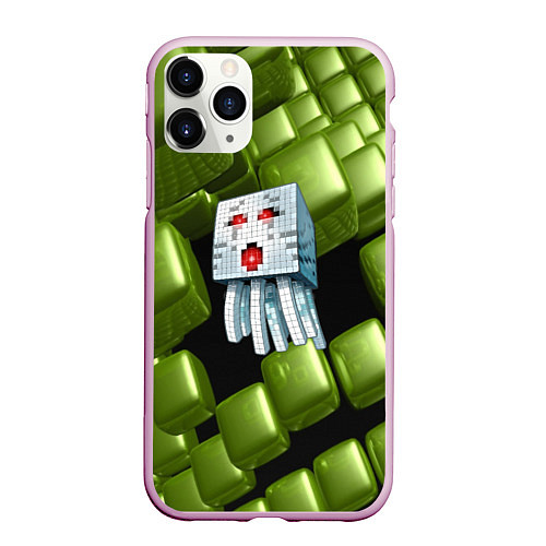 Чехол iPhone 11 Pro матовый Minecraft ghost / 3D-Розовый – фото 1