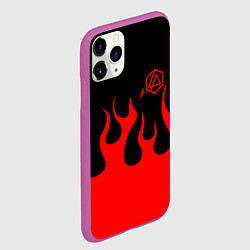 Чехол iPhone 11 Pro матовый Linkin park logo fire, цвет: 3D-фиолетовый — фото 2
