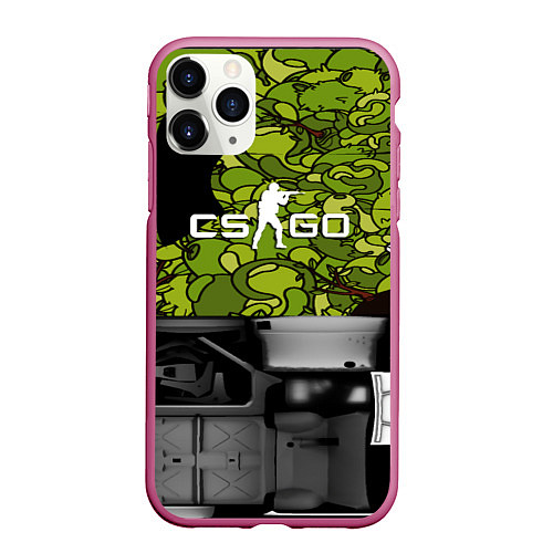 Чехол iPhone 11 Pro матовый Counter strike game skin / 3D-Малиновый – фото 1
