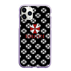 Чехол iPhone 11 Pro матовый Resident evil pattern umbrella, цвет: 3D-светло-сиреневый