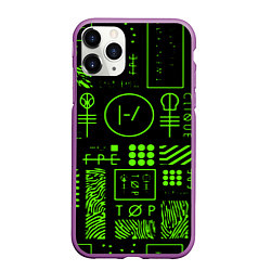 Чехол iPhone 11 Pro матовый Twenty one pilots neon, цвет: 3D-фиолетовый