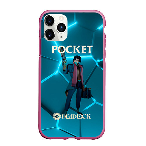 Чехол iPhone 11 Pro матовый Pocket Deadlock / 3D-Малиновый – фото 1