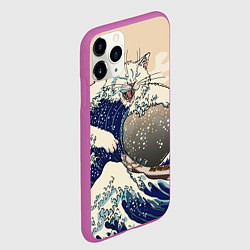Чехол iPhone 11 Pro матовый Большой котик в Канагаве, цвет: 3D-фиолетовый — фото 2