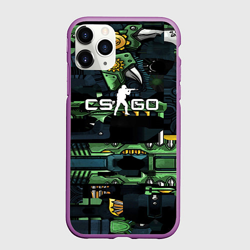Чехол iPhone 11 Pro матовый Counter strike gamer / 3D-Фиолетовый – фото 1
