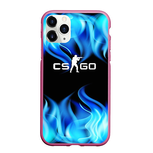 Чехол iPhone 11 Pro матовый CGGO blue flame / 3D-Малиновый – фото 1