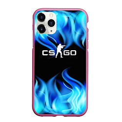 Чехол iPhone 11 Pro матовый CGGO blue flame, цвет: 3D-малиновый