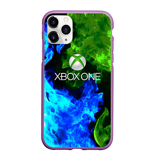 Чехол iPhone 11 Pro матовый Xbox битва огня / 3D-Фиолетовый – фото 1