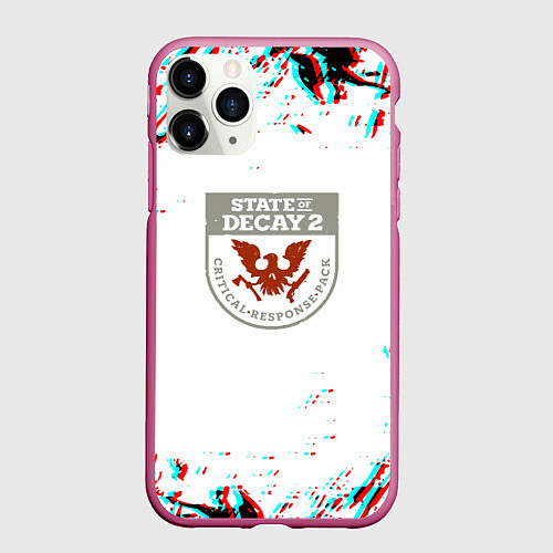 Чехол iPhone 11 Pro матовый State of decay краски / 3D-Малиновый – фото 1