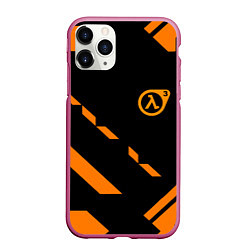 Чехол iPhone 11 Pro матовый Half life geometry orange, цвет: 3D-малиновый