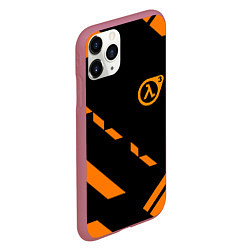 Чехол iPhone 11 Pro матовый Half life geometry orange, цвет: 3D-малиновый — фото 2